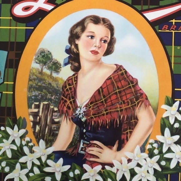 VTG Orange Crate Art Label 10x11” Strathmore Packing~Tulare, CA - Picture 3 of 6